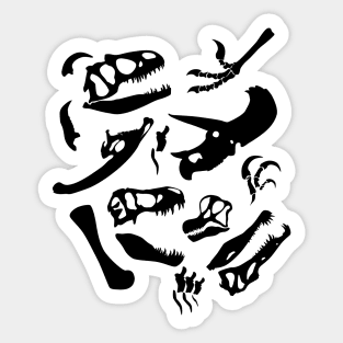 Dinosaur Bones (Black and White) Sticker